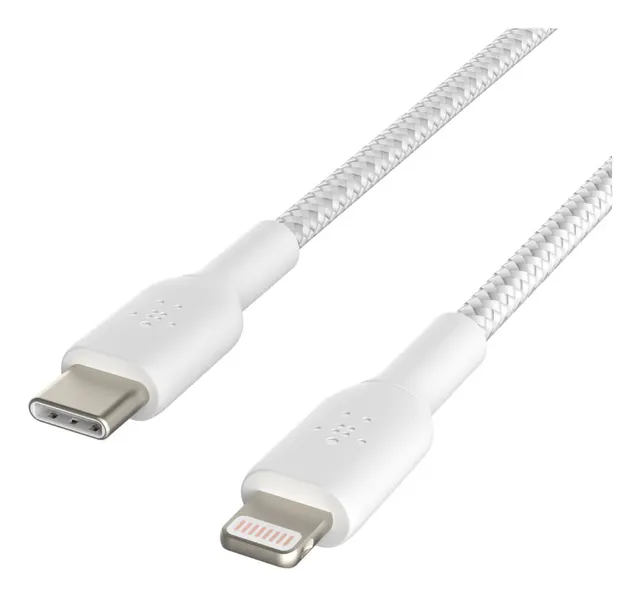 BELKIN USB-C/LIGHTNING CABLE/2M BRAIDED WHITE