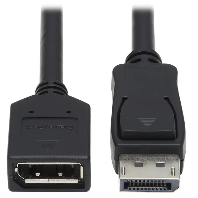 DisplayPort Extension Cable with Latch, 4K @ 60 Hz, HDCP 2.2 (M/F), 15 ft. (4.57 m)