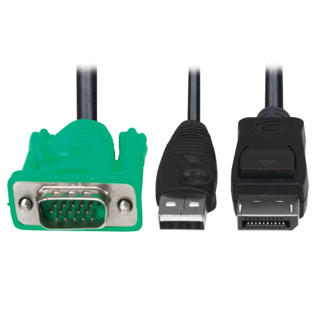 VGA TO DISPLAYPORT AND USB-A/ADAPTER CABLE KIT SELECT KVM 1.8