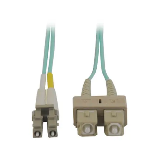 10Gb Duplex Multimode 50/125 OM3 LSZH Fiber Patch Cable (LC/SC) - Aqua, 15M (50 ft.)