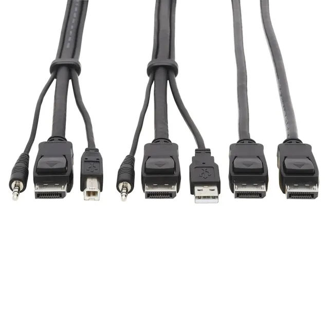 DUAL DISPLAYPORT KVM CABLE KIT/- DP USB 3.5 MM AUDIO (3XM/3XM)