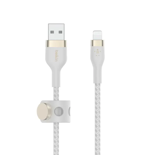 PRO FLEX LIGHTNING/USB-A SILICO/USB-A SILICONE CABLE APPLE CERTI, 1 m, biały