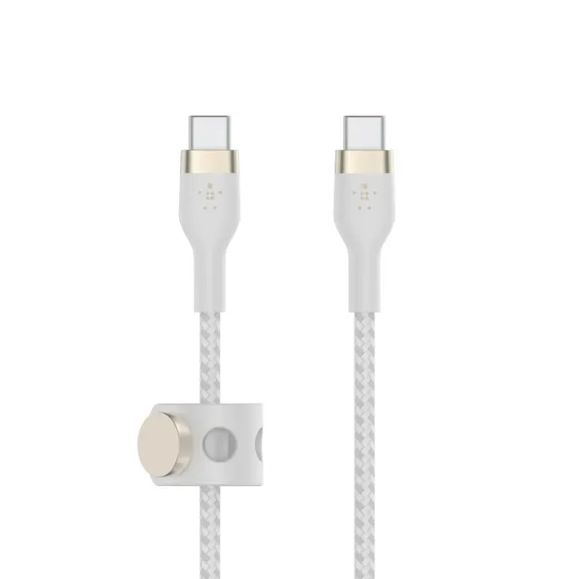 PRO FLEX USB-C/USB-C CBL FAST C/SILICONE CABLE SUPPORTS FAST CHA, 1 m, biały