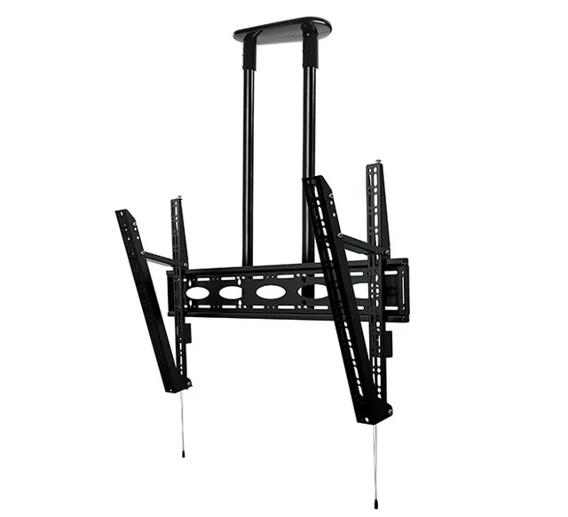 Extra-Large Flat Screen Ceiling Mount with Tilt (VESA 1000 x 600) - 1m Ø50mm Poles, rury 1 m, czarno-chromowany