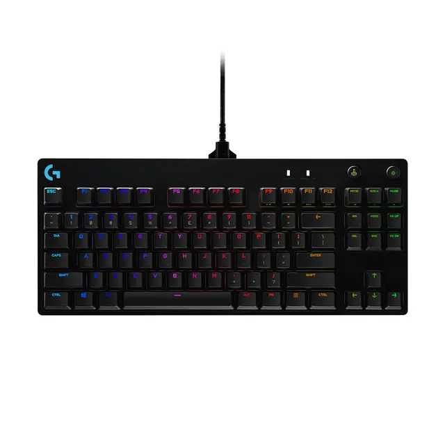 Klawiatura przewodowa Logitech G PRO GX Blue RGB USB US czarna