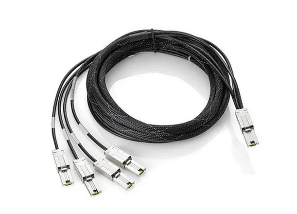 HPE StorageWorks 4m External Mini-SAS to 4x1 Mini-SAS Remanufactured Cable