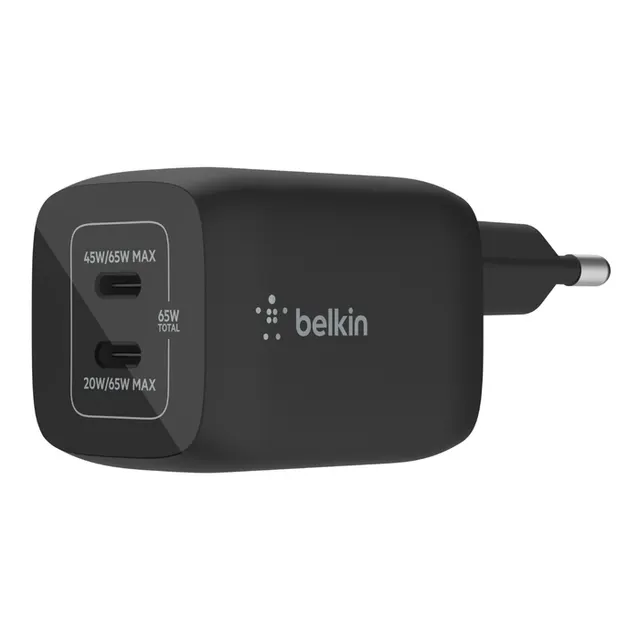 BELKIN 65 W DUAL USB-C GAN/LADEGERAET MIT POWER DELIVER 3.0