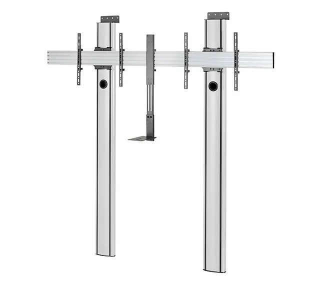 MODE-AL - Premium Floor-To-Wall Twin Screen VC Stand - (VESA 600 x 400) - 2m, czarno-srebrny