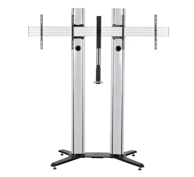 MODE-AL - Premium Freestanding Twin Screen VC Stand - (VESA 600 x 400) - 2m, czarno-srebrny
