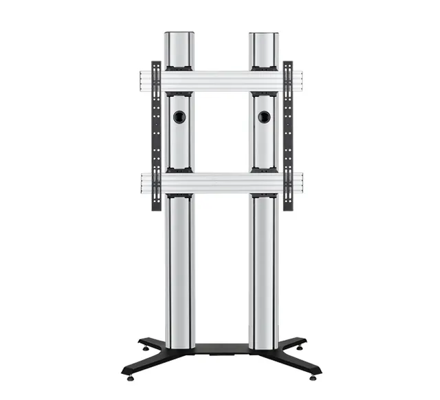 MODE-AL - Premium Freestanding Single Screen Twin Column UC Stand - (VESA 900 x 800) - 2m, czarno-srebrny