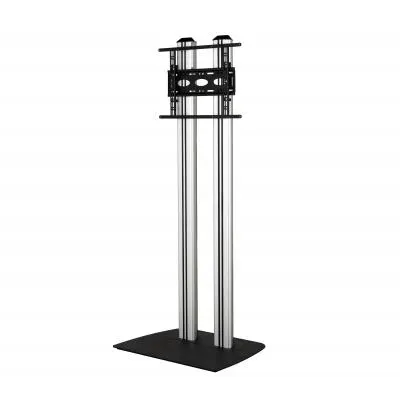 Flat Screen Floor Stand (VESA 600 x 400) - Twin 1.8m Columns, czarno-srebrny