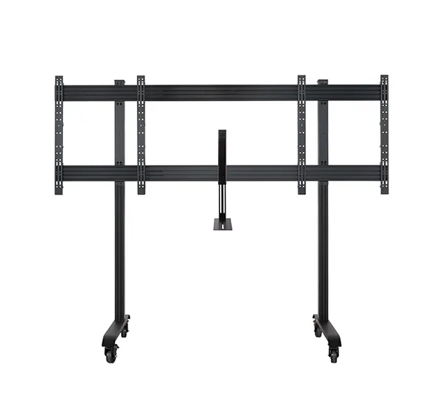 SYSTEM X - XL Twin Screen VC Trolley with Webcam Shelf for 75" Displays, czarny