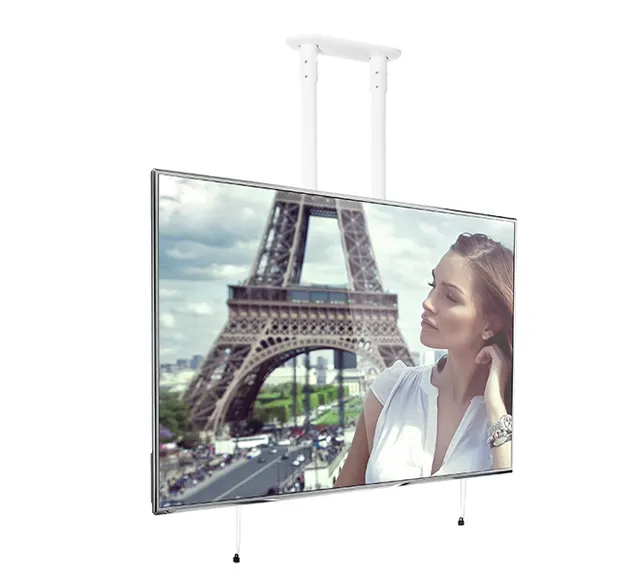 Extra-Large Flat Screen Ceiling Mount with Tilt (VESA 1000 x 600) - 1.5m Ø50mm Poles, rury 1,5 m, czarno-biały