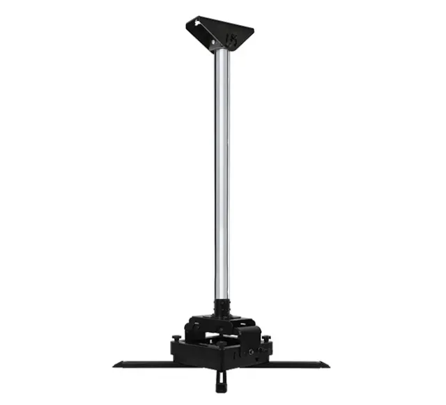 SYSTEM 2 - Heavy Duty Projector Ceiling Mount with Micro-adjustment - 2m Ø50mm Pole, rura 2 m, czarny z chromowaną rurą
