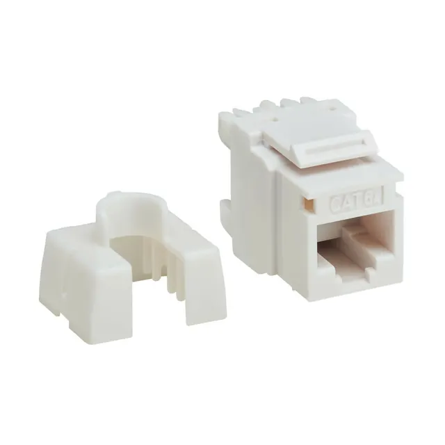 CAT6A 110-STYLE PUNCHDOWN RJ45/KEYSTONE JACK/ WHITE/ TAA