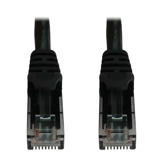 Cat6a 10G Snagless Molded UTP Ethernet Cable (RJ45 M/M), PoE, Black, 15 ft. (4.6 m)