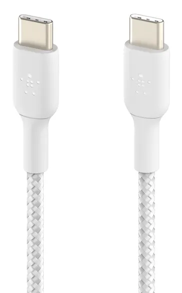 BOOSTCHARGE GEFLOCHTENES USB-C/CABLE-BRAIDED 2M WHITE