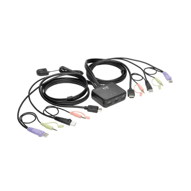 2-PORT USB HDMI CABLE SWITCH W/AV CABLES USB