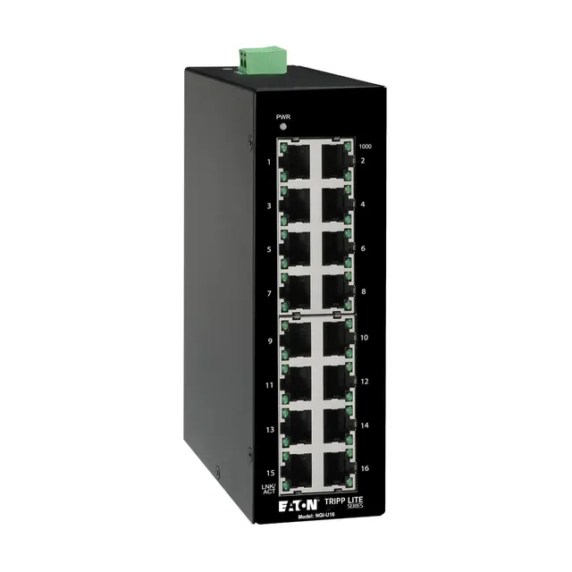 16-PORT UNMANAGED INDUSTRIAL G/IGABIT ETHERNET SWITCH - 10/100/