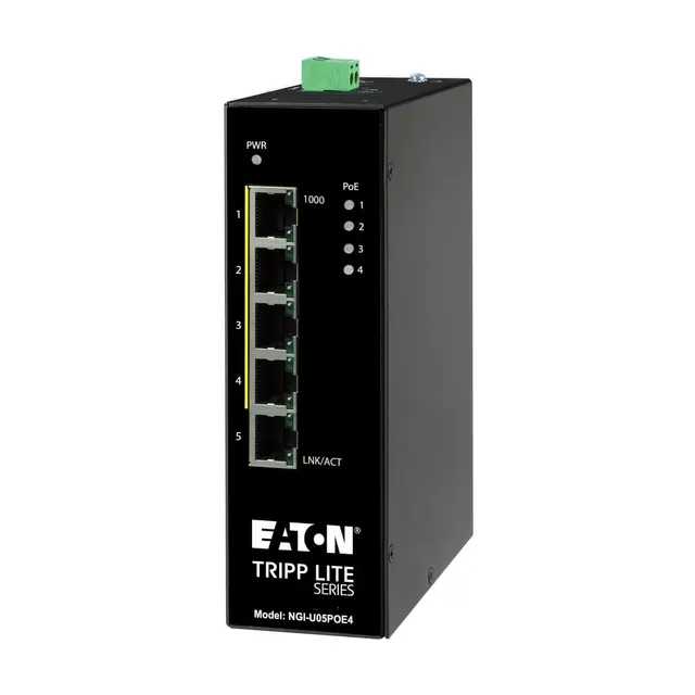 5-PORT UNMANAGED INDUSTRIAL GI/GABIT ETHERNET SWITCH - 10/100/1, 5 portów, 4 PoE