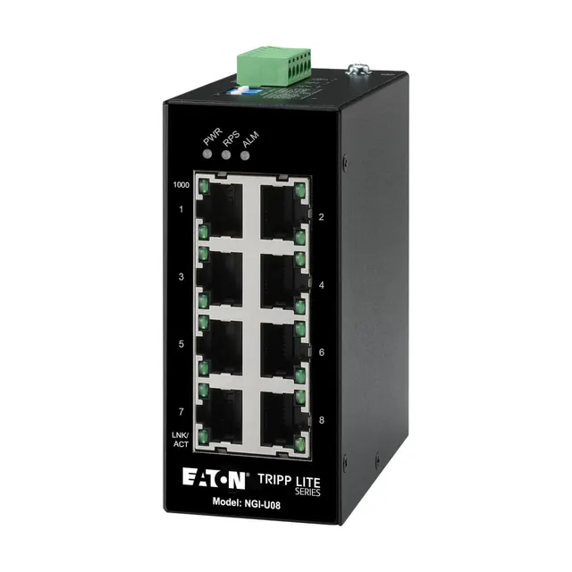8-PORT UNMANAGED INDUSTRIAL GI/GABIT ETHERNET SWITCH - 10/100/1, 8 portów