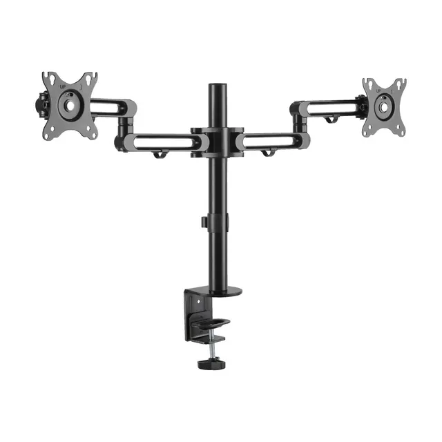 Dual-Monitor Flex-Arm Desktop Clamp for 13" to 27" Displays