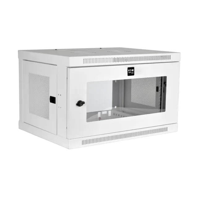 SmartRack 6U Low-Profile Switch-Depth Wall-Mount Mini Rack Enclosure, Clear Acrylic Window, White