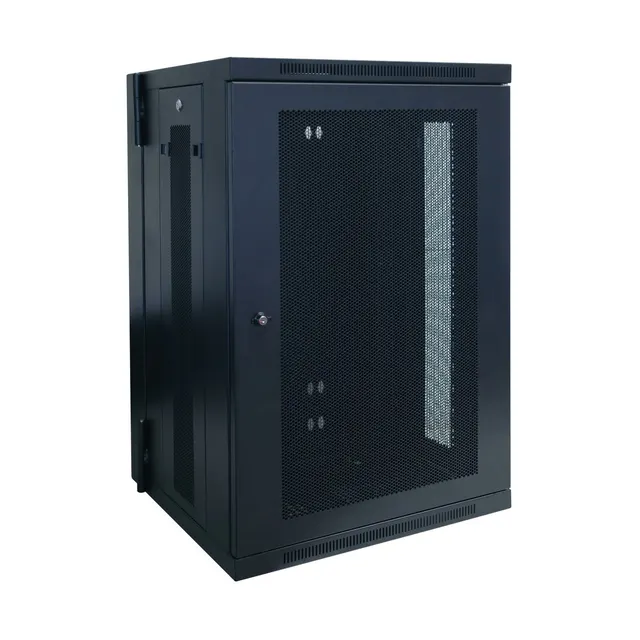 SmartRack 18U Low-Profile Switch-Depth Wall-Mount Rack Enclosure Cabinet, Hinged Back