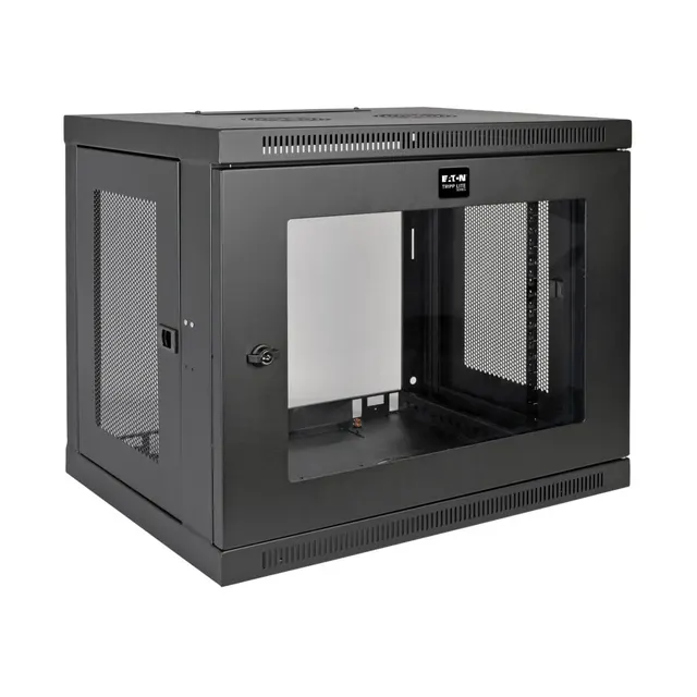 SmartRack 9U Low-Profile Switch-Depth Wall-Mount Mini Rack Enclosure, Clear Acrylic Window