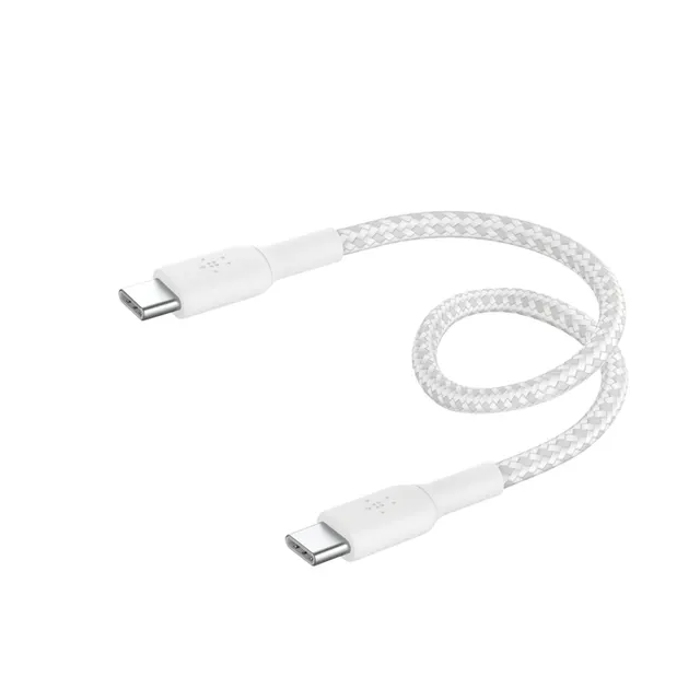 BOOSTCHARGE GEFLOCHTENES USB-C/BRAIDED CABLE WHITE 0.15M WHITE