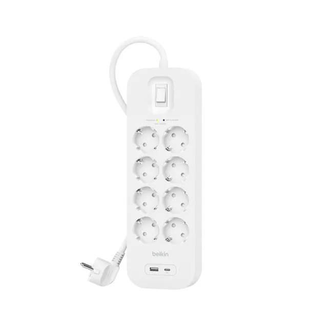 STECKDOSENLEISTE BER-SSCHUTZ/1XUSB-A 1XUSB-C 900J 18W 2M
