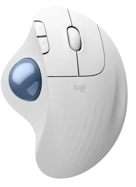 Mysz bezprzewodowa Logitech ERGO M575S optyczna Biała + niebieska kula