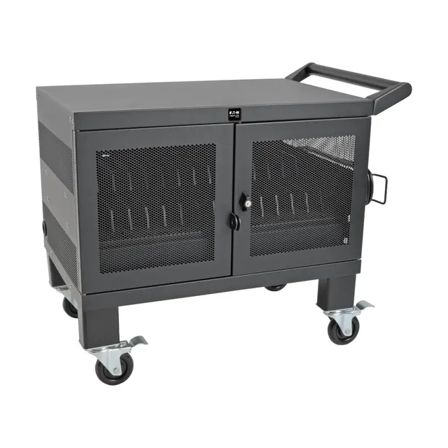 Mobile Cart Conversion Kit with Handle, Casters and Power Cord Manager for 16-Device AC and USB Charging Stations