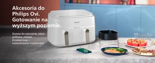 Akcesoria do
Philips Ovi.
Gotowanie na
wyższym poziomie.
Zestaw do pieczenia, płyta grillowa, zestaw śniadaniowy—nieskończone możliwości!