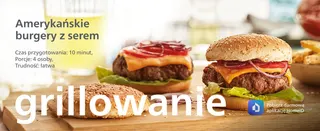 Amerykańskie
burgery z serem
Czas przygotowania: 10 minut,
Porcje: 4 osoby,
Trudność: łatwa
grillowanie
