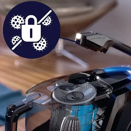 System Allergy Lock zatrzymuje kurz w środku, zapewniając wyższy poziom higieny.