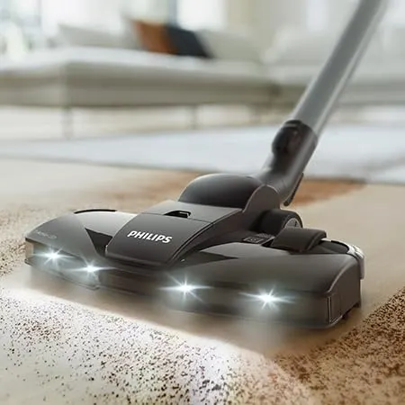 Nasadka TriActive+ LED odsłania ukryty kurz, zapewniając dokładne czyszczenie